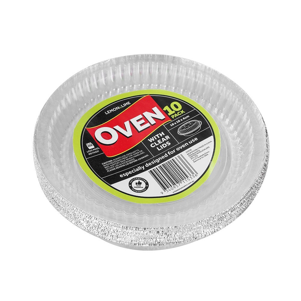 15336-10pc-lemon-lime-18x4cm-baking-foil-tray-round-w-plastic-lid