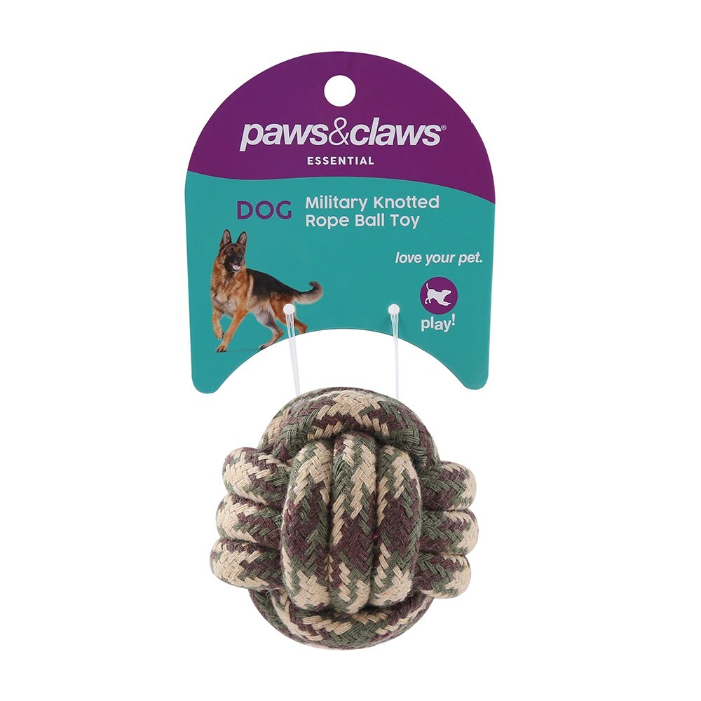 15824-paws-claws-military-6cm-knotted-rope-ball-toy-assorted