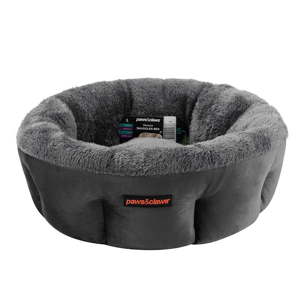 15886-paws-claws-48cm-moscow-snuggler-bed-dark-grey