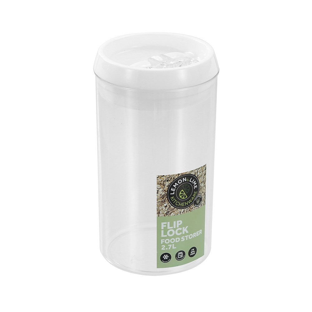 16050-lemon-lime-flip-lock-2-7l-23cm-food-storer-round-container-w-lid