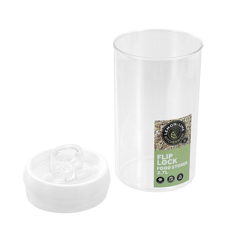 16050-lemon-lime-flip-lock-2-7l-23cm-food-storer-round-container-w-lid