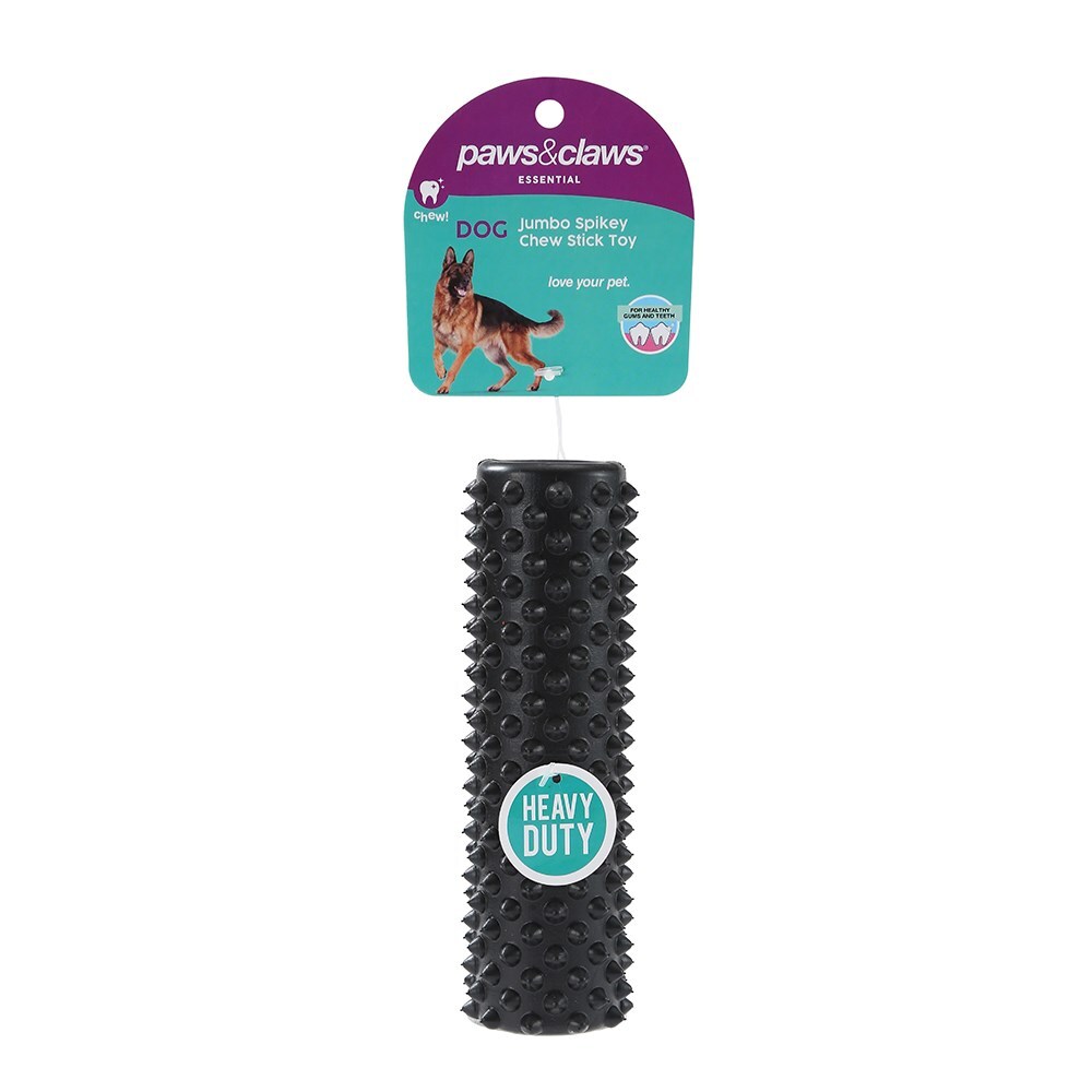 16968-paws-claws-heavy-duty-17-5x5cm-tpr-pet-toy-jumbo-spikey-chew-stick-assorted