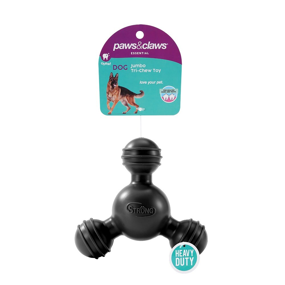 17002-paws-claws-heavy-duty-13cm-tpr-jumbo-tri-chew-pet-dog-toy-assorted