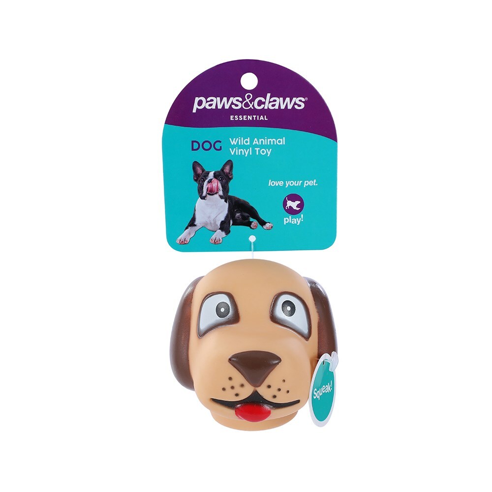 17026-paws-claws-11-5cm-vinyl-wild-animals-squeaky-pet-dog-toy-assorted