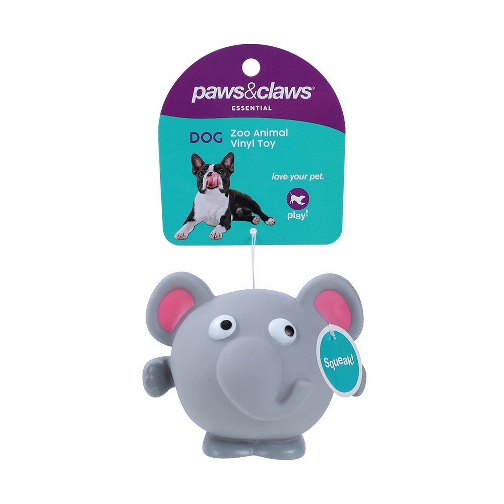 17033-paws-claws-11x9cm-vinyl-zoo-animals-squeaky-pet-dog-toy-assorted