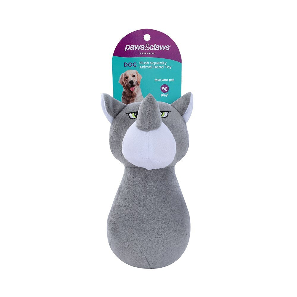 17101-paws-claws-plush-squeaky-animal-head-pet-dog-toy-assorted