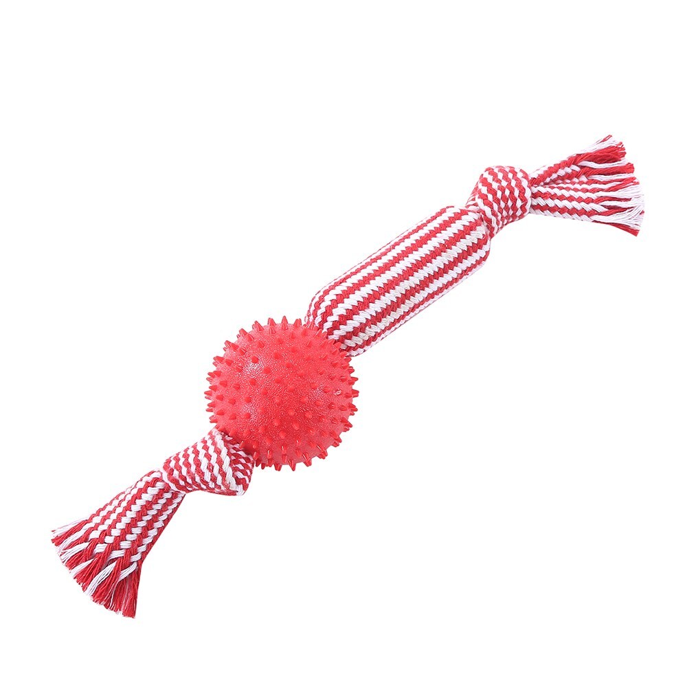 17156-paws-claws-dental-tugger-dog-pet-toy-tpr-ball-braided-rope-assorted-37cm
