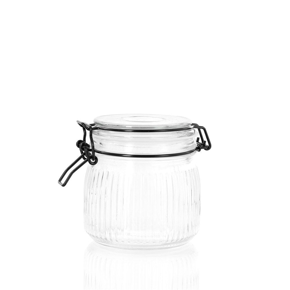 17286-lemon-lime-fido-stripe-600ml-11cm-glass-clip-jar