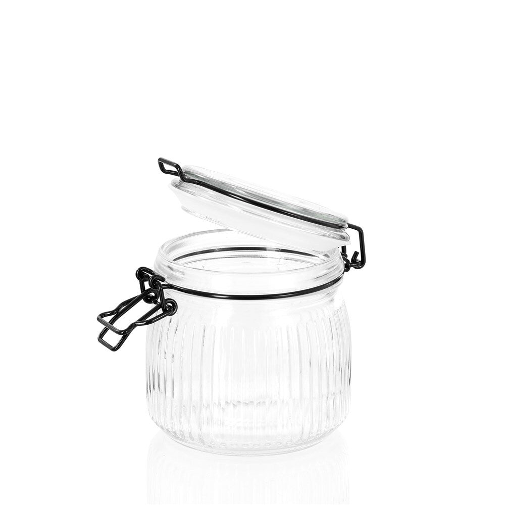 17286-lemon-lime-fido-stripe-600ml-11cm-glass-clip-jar