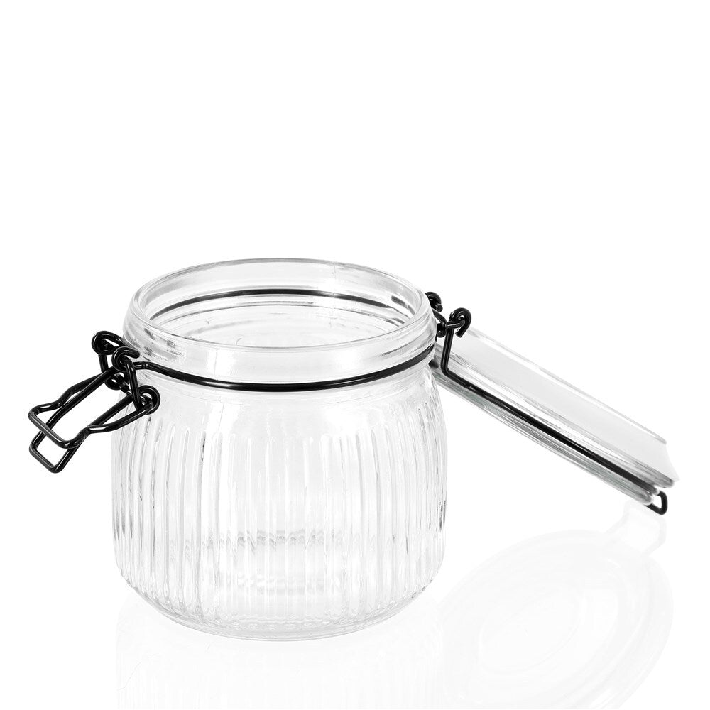 17286-lemon-lime-fido-stripe-600ml-11cm-glass-clip-jar