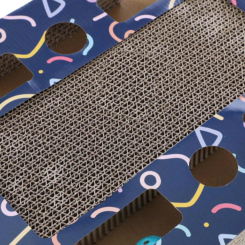 17477-paws-claws-48x23cm-cardboard-cat-activity-scratcher-w-toys