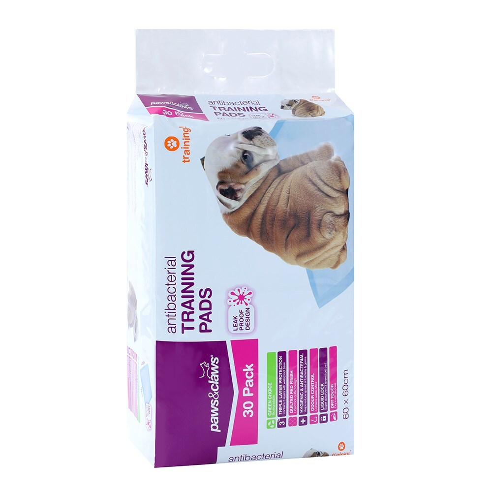 17705-30pc-paws-and-claws-60x60cm-puppy-dog-pet-training-pads-antibacterial