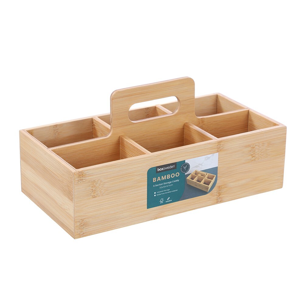 18061-boxsweden-bamboo-6-section-storage-caddy-30x15cm-w-carry-handle