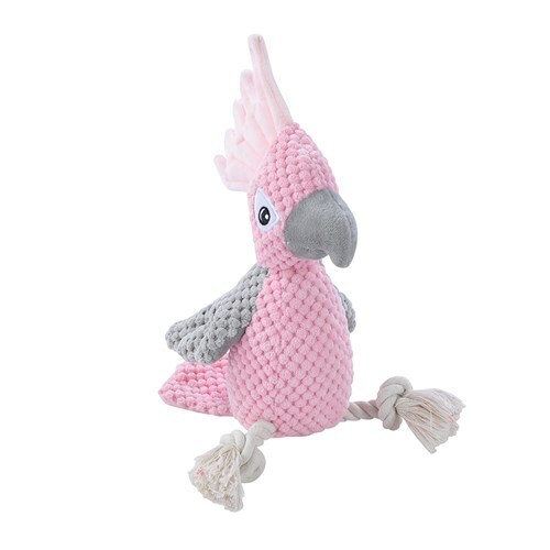 18153-paws-claws-30cm-cockatoo-soft-plush-dog-toy-w-squeaker-pink