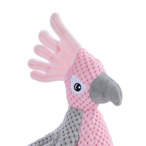 18153-paws-claws-30cm-cockatoo-soft-plush-dog-toy-w-squeaker-pink