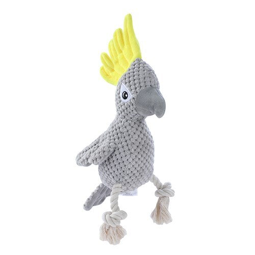 18160-paws-claws-30cm-cockatoo-soft-plush-dog-toy-w-squeaker-grey