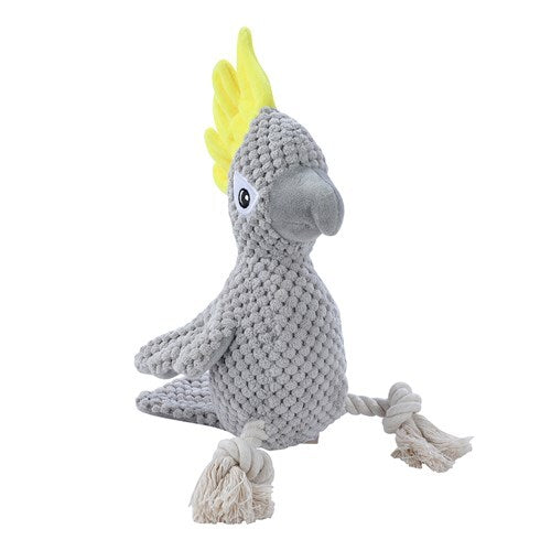 18160-paws-claws-30cm-cockatoo-soft-plush-dog-toy-w-squeaker-grey