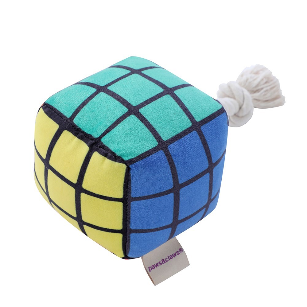 18290-paws-claws-11cm-magic-cube-plush-pet-dog-toy-w-rope-small