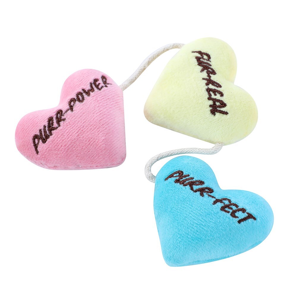 18320-paws-claws-pet-cat-27cm-plush-heart-dangler-toy-w-crinkle-catnip