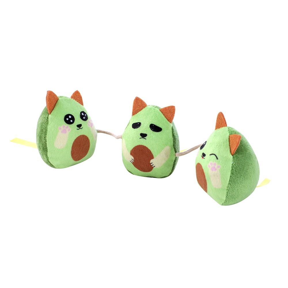 18351-paws-claws-pet-cat-27cm-plush-avocado-dangler-toy-w-crinkle-catnip