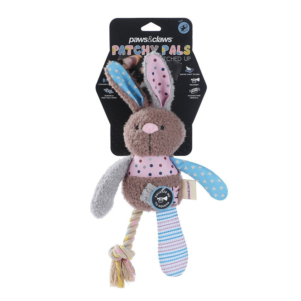 18467-paws-claws-patchy-pals-plush-rope-rabbit-pet-dog-toy-rope-32x17x6cm