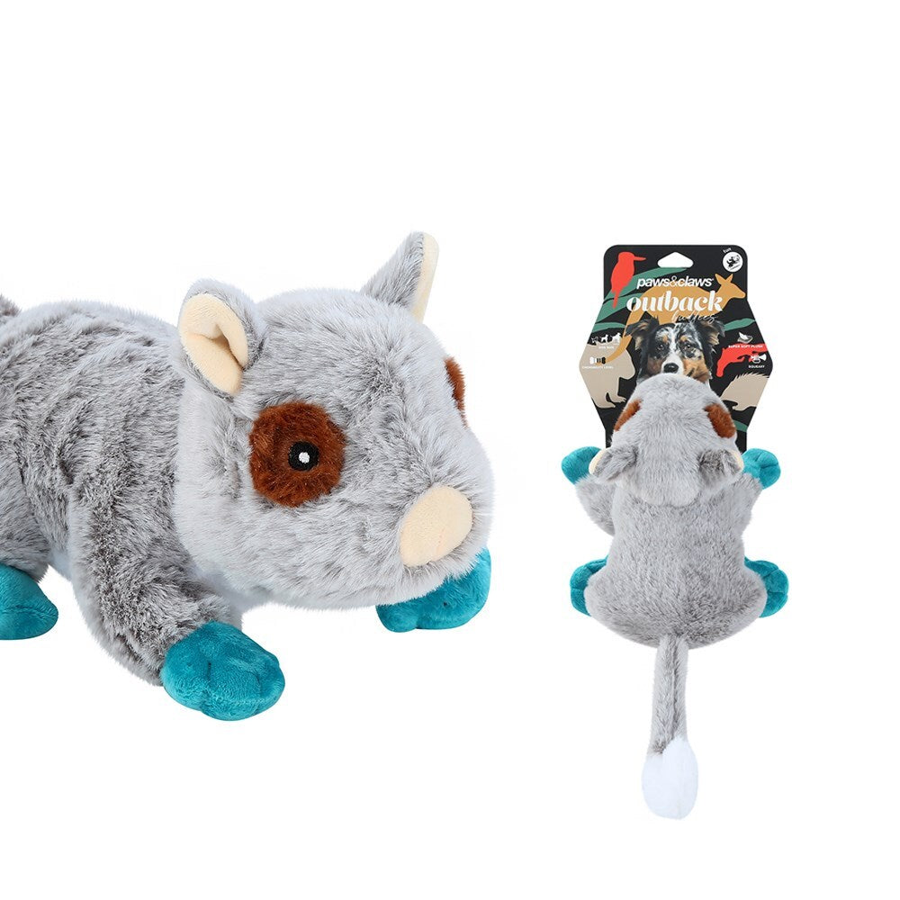 18573-paws-claws-outback-buddies-possum-plush-dog-pet-toy-32x19x11cm