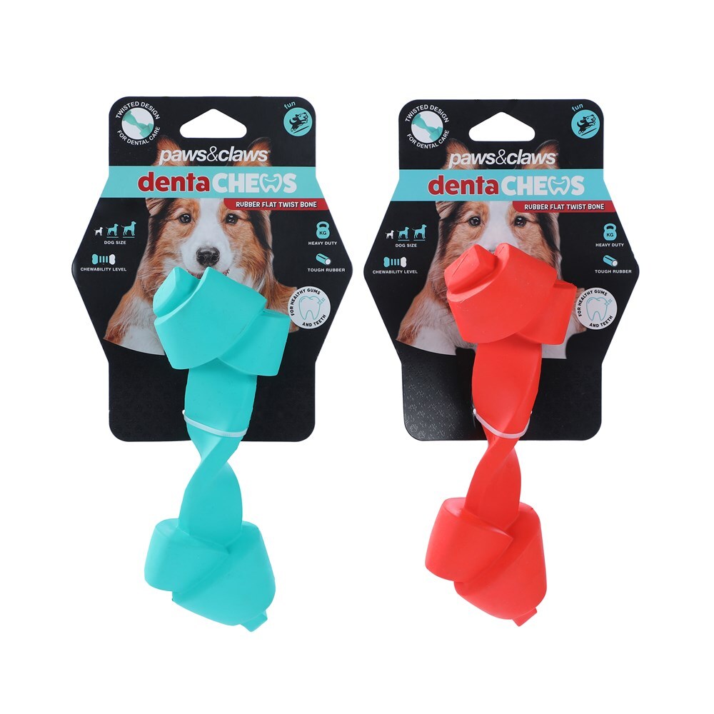 18665-paws-and-claws-22-8x7-6x5-9cm-denta-chews-flat-twist-bone-dog-pettoy-assorted