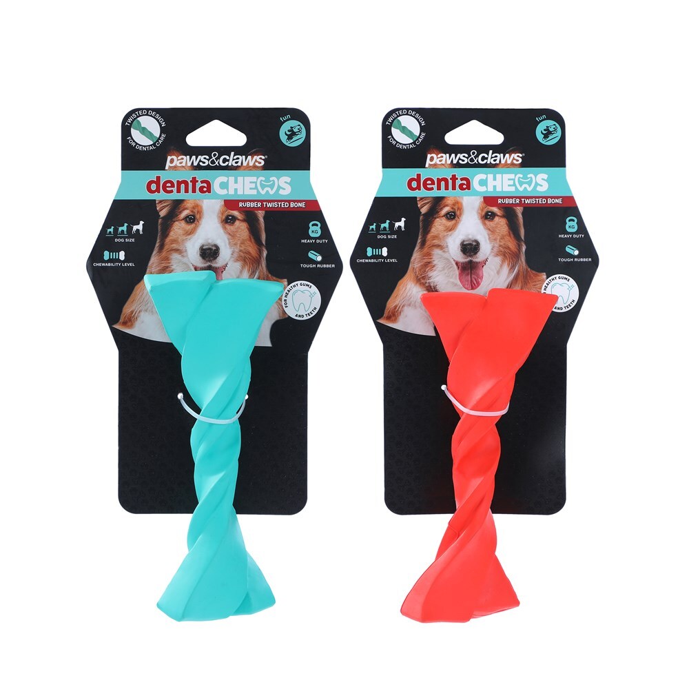 18719-paws-and-claws-20-9x8-8x5-8cm-denta-chews-twisted-bone-dog-pet-toy
