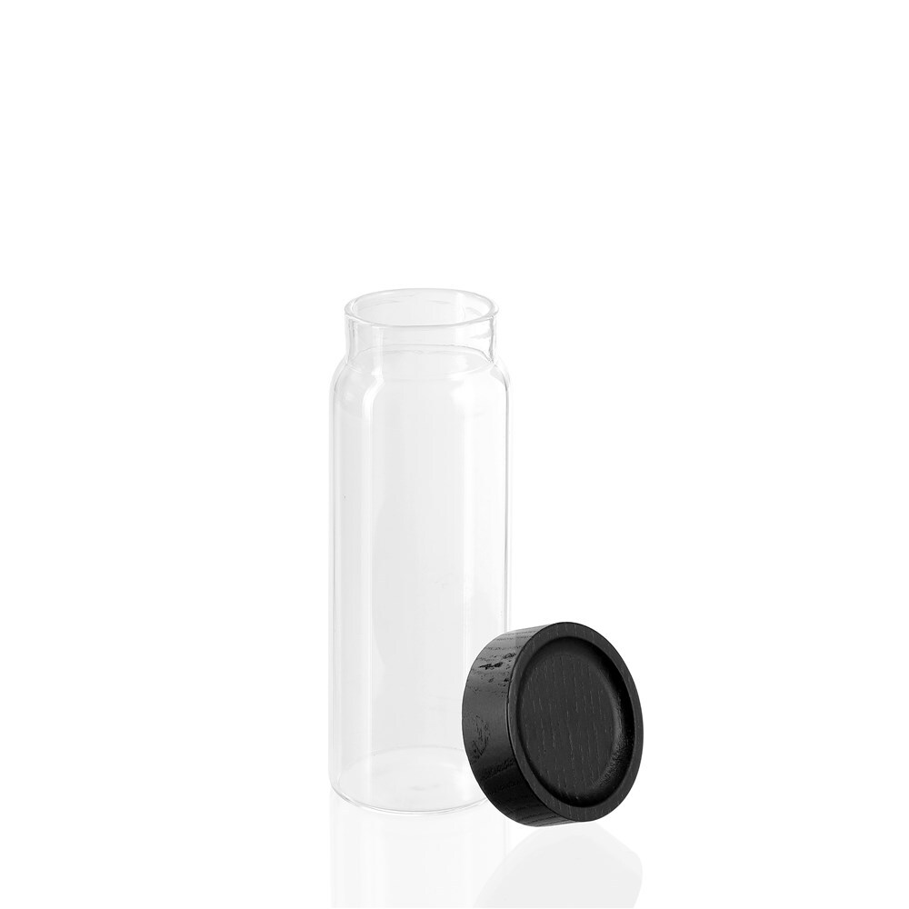 18955-lemon-lime-woodend-black-175ml-13-5cm-glass-spice-jar-container-clear-w-lid