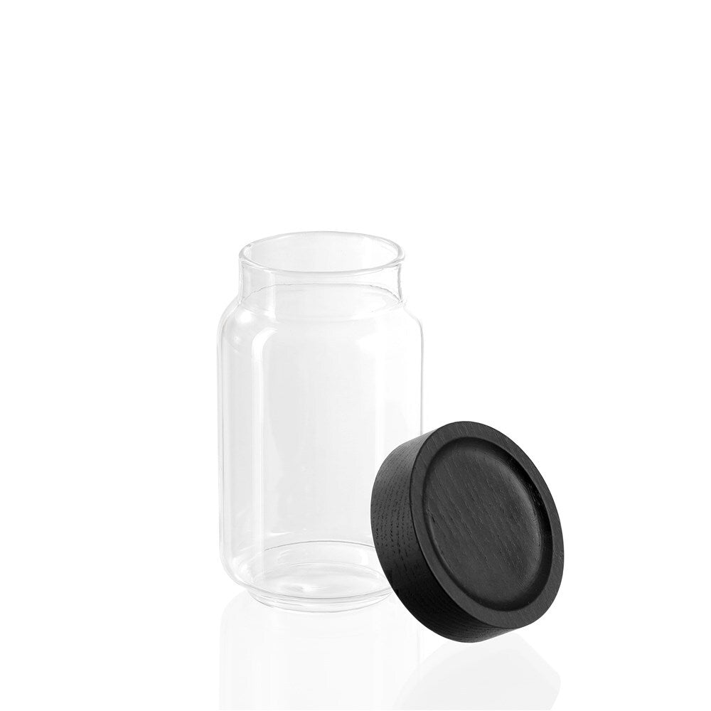 18962-lemon-lime-woodend-black-200ml-10-5cm-glass-spice-jar-container-clear-w-lid