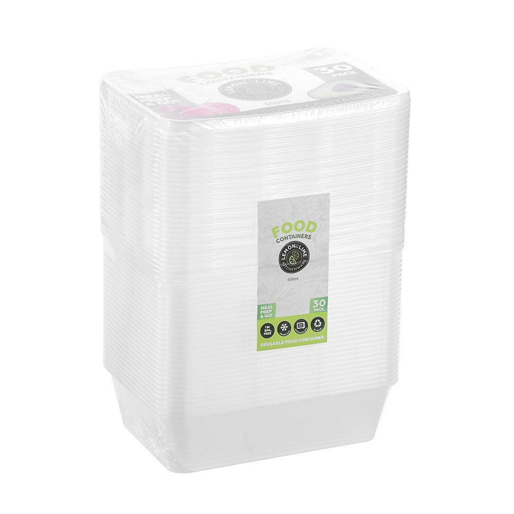 19112-30pk-lemon-lime-reusable-650ml-rectangle-food-container-w-lid-clear