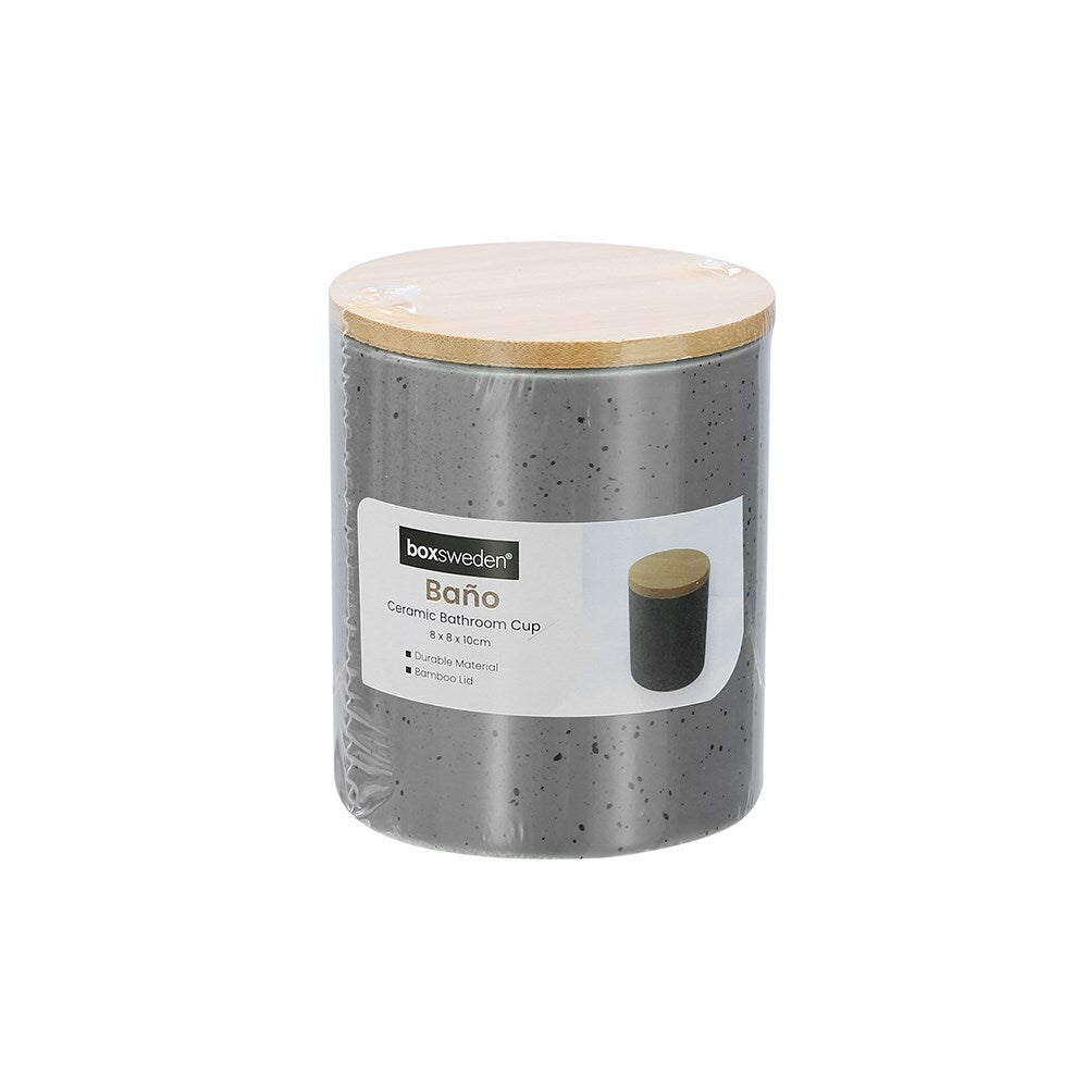 19617-boxsweden-bano-8x10cm-ceramic-bathroom-cup-w-bamboo-lid-grey-speckle