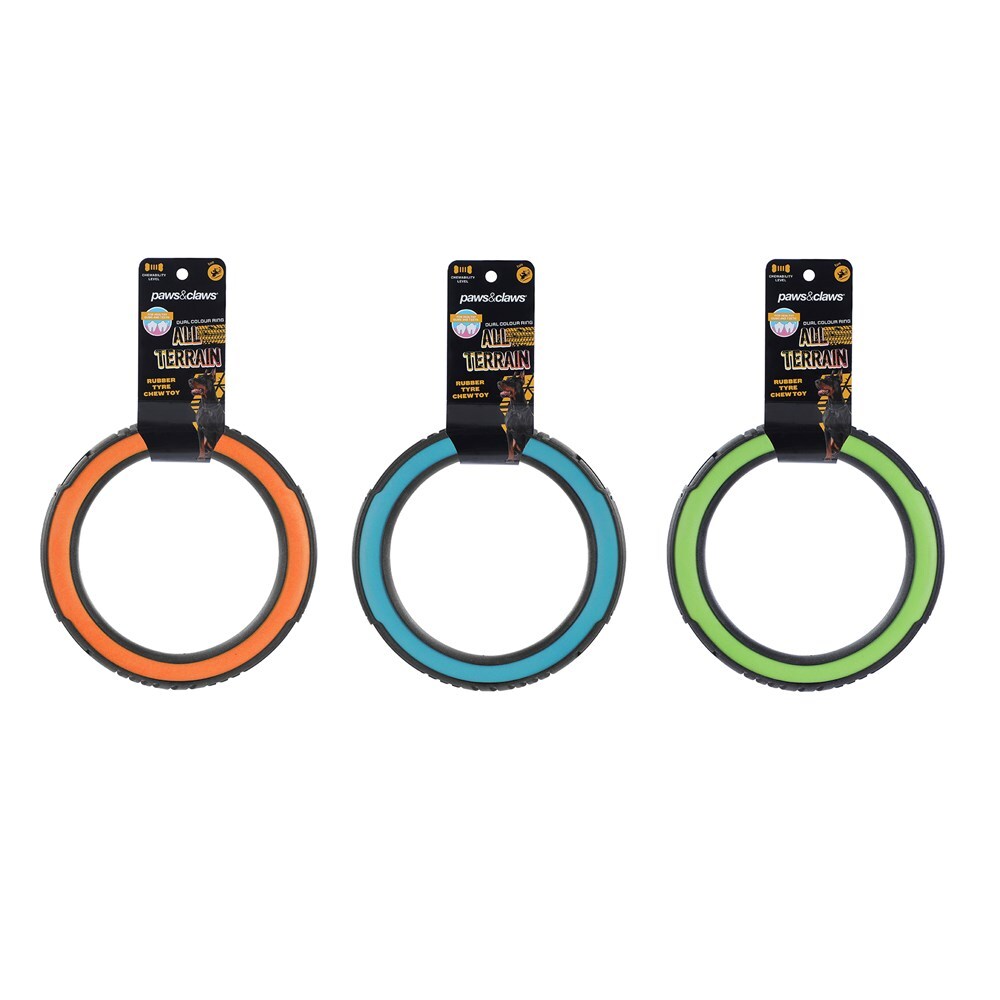 19839-paws-claws-24-1x24-1x3-3cm-all-terrain-dual-colour-dog-pet-chew-toy-assorted