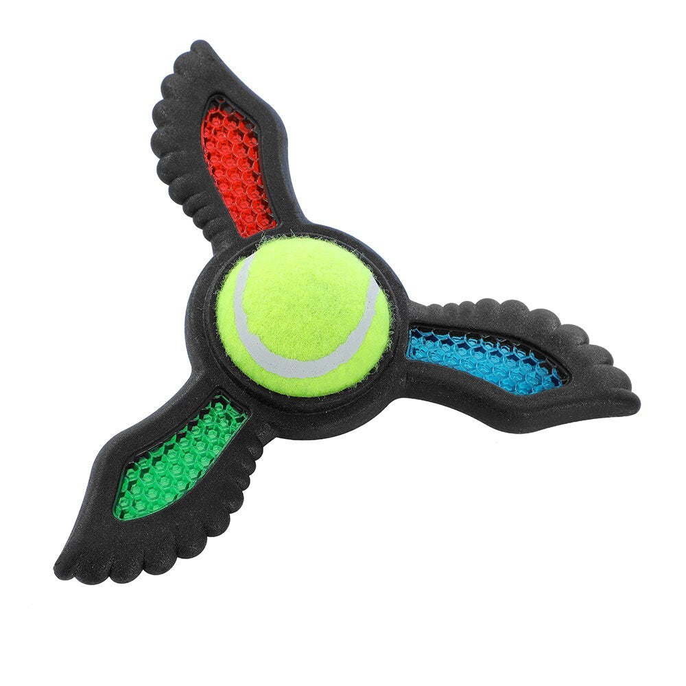 19914-paws-claws-21-9x19-5x6cm-fetch-flyer-foam-dart-w-tennis-ball-dog-pet-toy-black