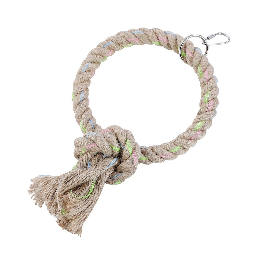 20194-paws-claws-16cm-jute-ring-parrot-pet-bird-toy-small