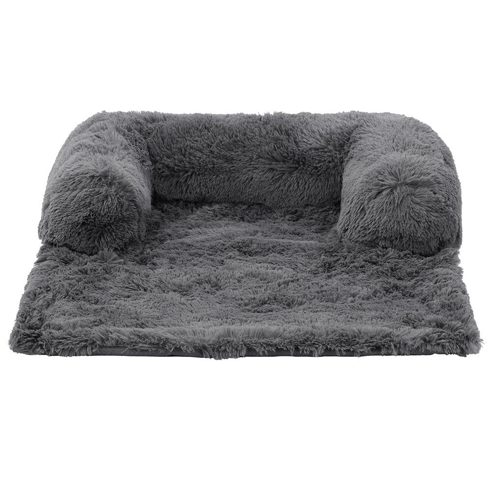 20637-paws-n-claws-pets-calming-plush-102x89cm-lounger-grey