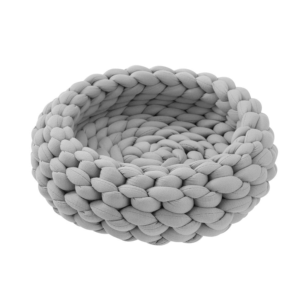 21184-paws-claws-35cm-chunky-knit-cat-bed-grey