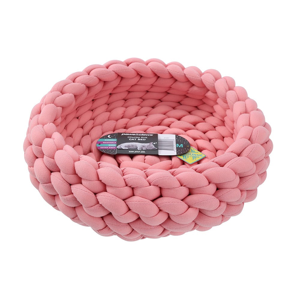 21207-paws-claws-35cm-chunky-knit-cat-bed-rose