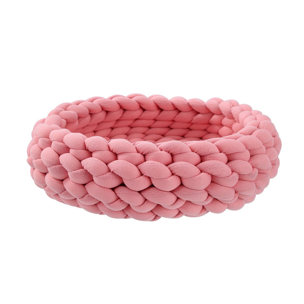 21207-paws-claws-35cm-chunky-knit-cat-bed-rose