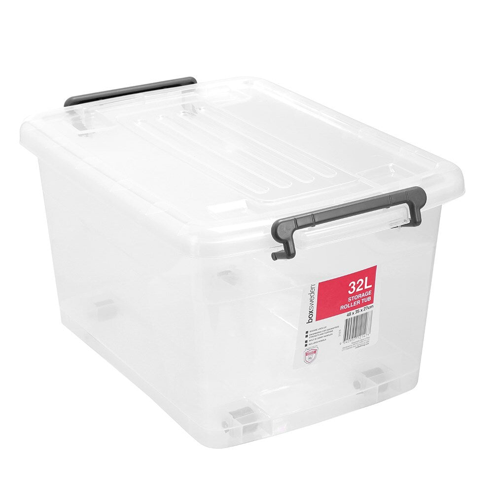21474-boxsweden-32l-48cm-storage-roller-tub-container-w-wheels-clear