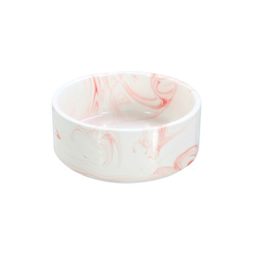 21634-paws-claws-13cm-380ml-ceramic-pet-bowl-marble-assorted-grey-pink