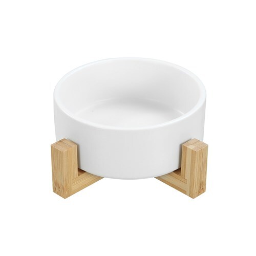 21689-paws-claws-13cm-380ml-ceramic-pet-bowl-w-bamboo-stand-assorted
