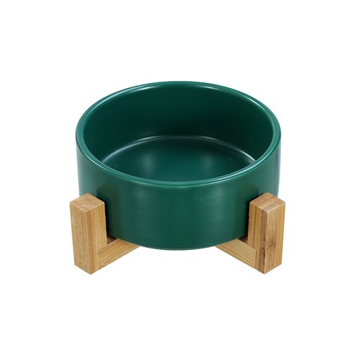 21689-paws-claws-13cm-380ml-ceramic-pet-bowl-w-bamboo-stand-assorted