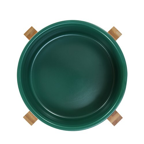 21696-paws-claws-16cm-950ml-ceramic-pet-bowl-w-bamboo-stand-assorted