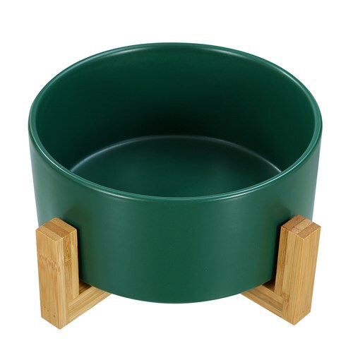 21702-paws-claws-19cm-1-8l-ceramic-pet-bowl-w-bamboo-stand-assorted