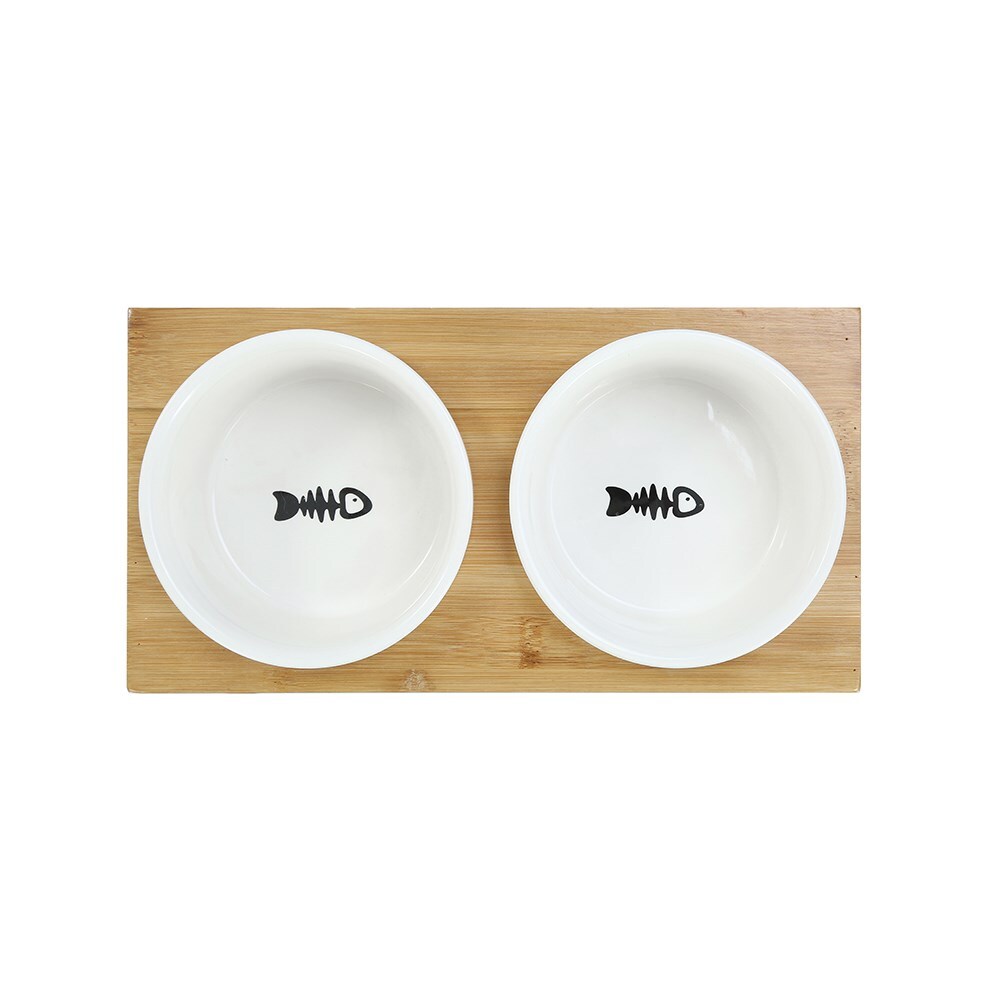 21757-paws-claws-pet-cat-300ml-23-5cm-ceramic-double-bowl-w-base