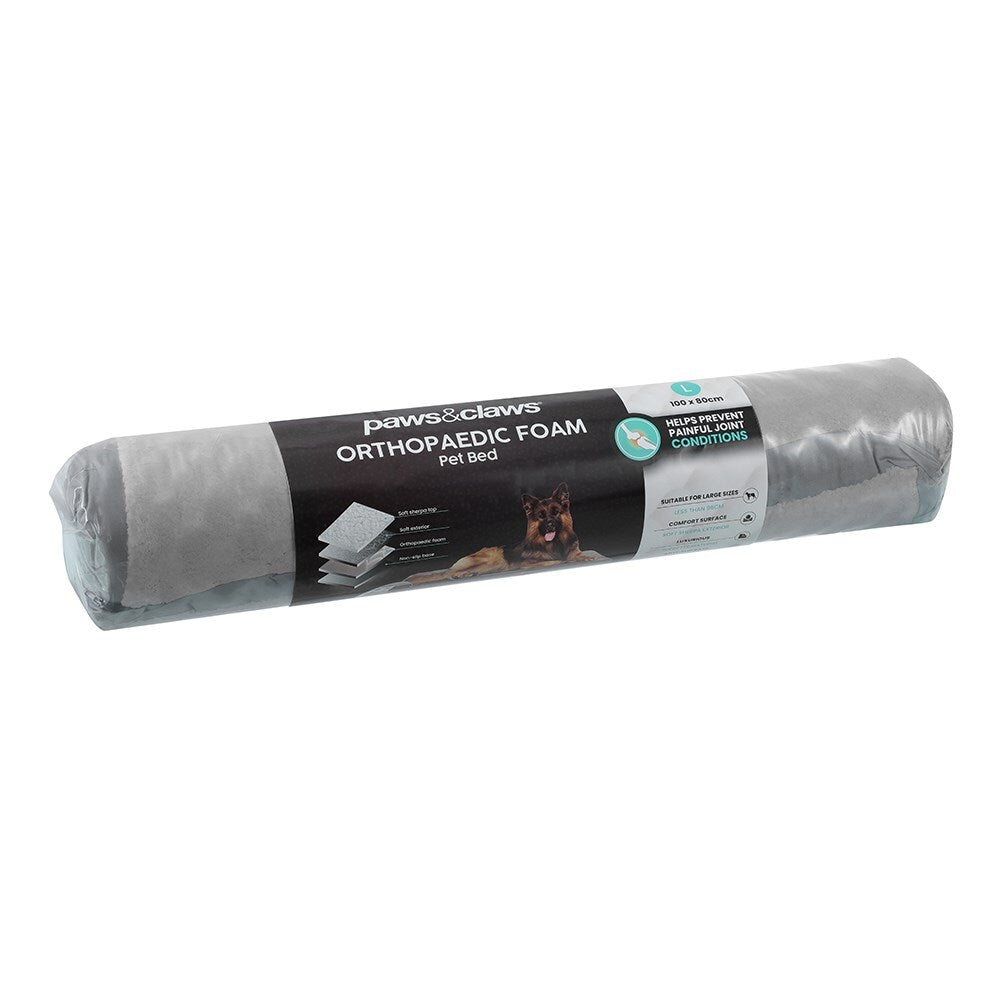 28428-paws-claws-100x10cm-orthopedic-pet-dog-cat-bed-grey