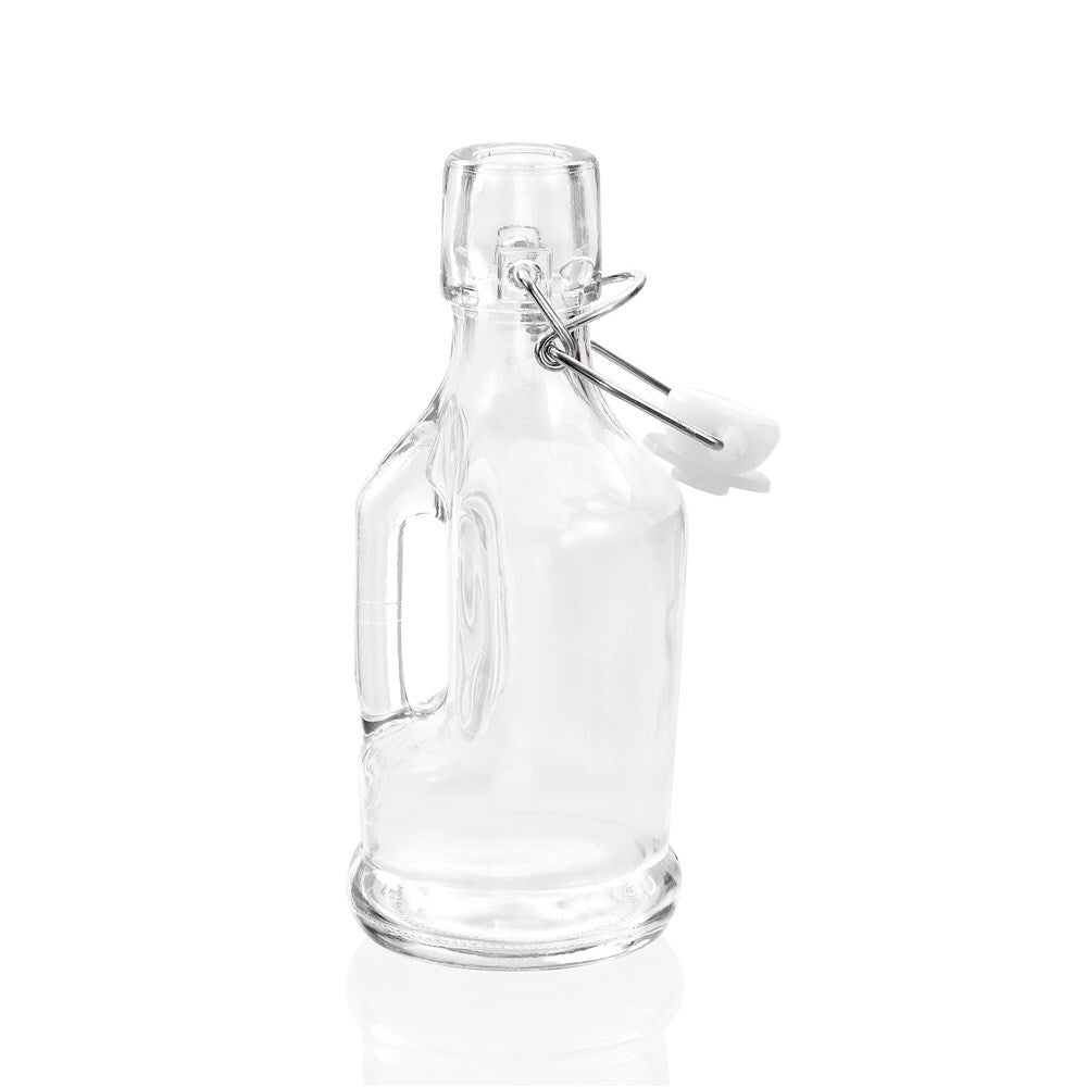 28718-lemon-lime-215ml-glass-handled-bottle-w-clip-lid-clear