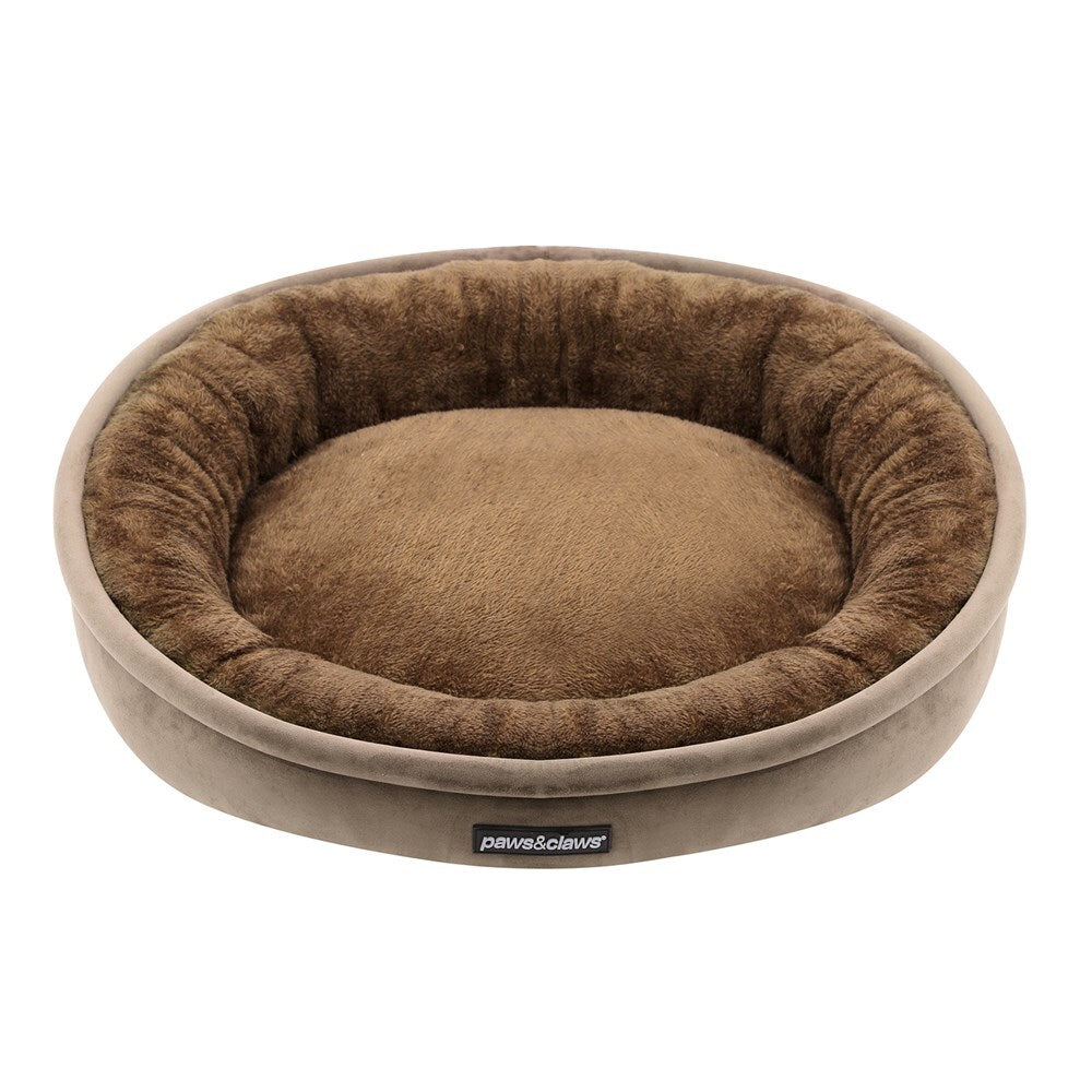 30278-paws-claws-lux-60x60cm-round-pet-bed-small-mocha