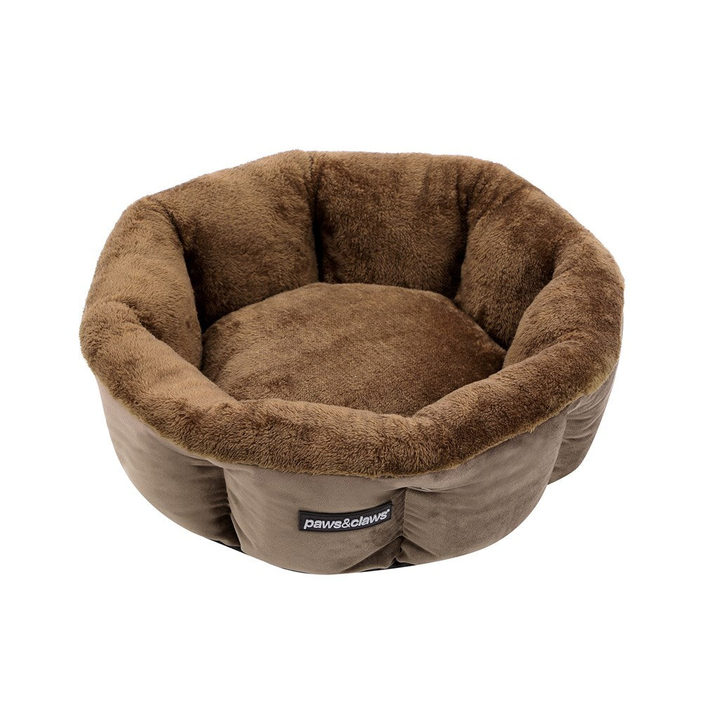 30285-paws-claws-lux-48x48cm-snuggler-sleeping-bed-mocha